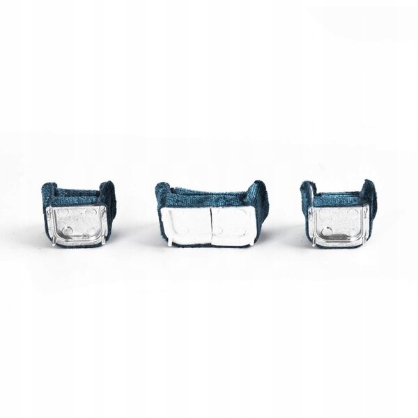 Blaues Miniatur-Doppelsofa 1/30 für Puppenhaus, Flanellmöbel