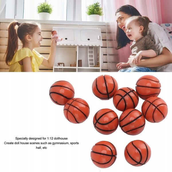 Puppenhaus-Sportmodell-Miniaturen 1:12 – Basketball und Fußball aus Kunststoff