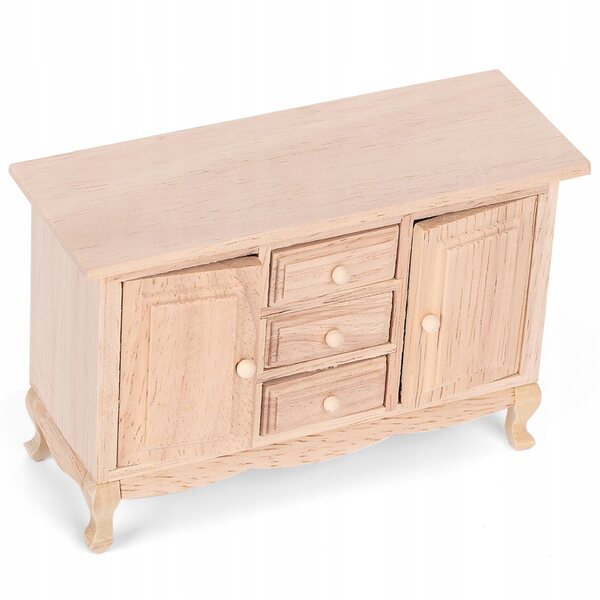 1:12 Miniaturschrank mit Schublade für Puppenhaus, umweltfreundliches Holz
