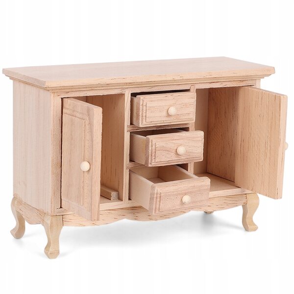1:12 Miniaturschrank mit Schublade für Puppenhaus, umweltfreundliches Holz