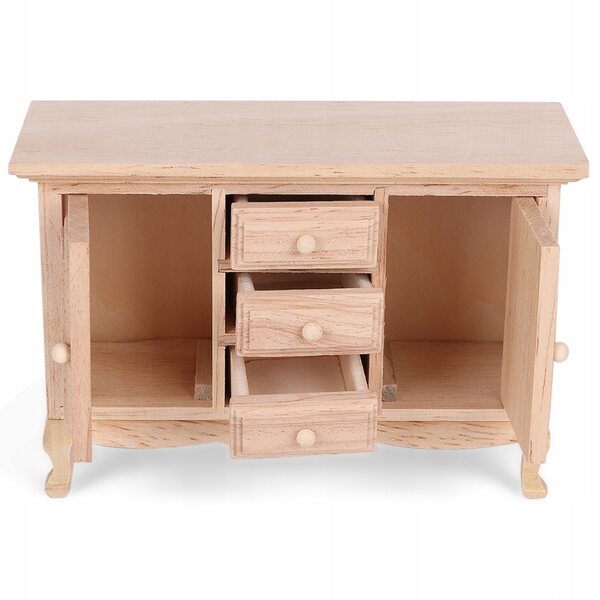 1:12 Miniaturschrank mit Schublade für Puppenhaus, umweltfreundliches Holz