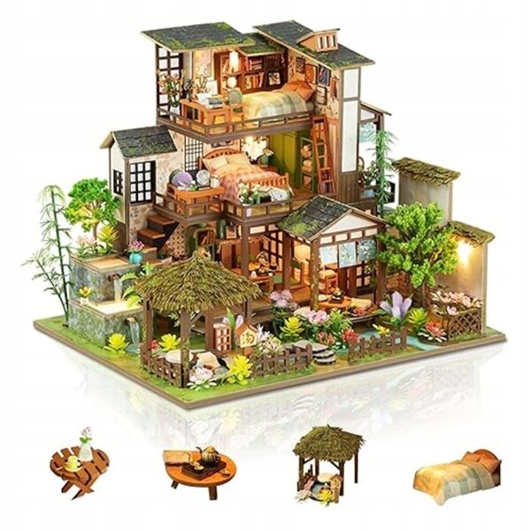 Dollhouse fai da te in legno con kit completo per adulti e modellismo creativo