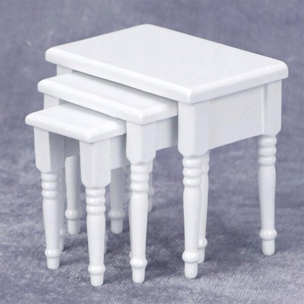 Set 3 Miniature Scrivanie in Legno 1:12 per Casa delle Bambole - Handmade