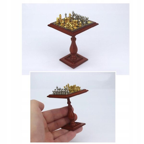 1:12 Akcesoria do domku dla lalek Miniaturowy zestaw szachów Magnes stołowy Kawałki szachów