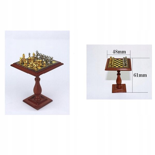 1:12 Akcesoria do domku dla lalek Miniaturowy zestaw szachów Magnes stołowy Kawałki szachów
