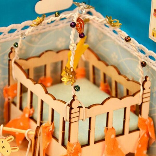 Miniatura Casa delle Bambole 1:24 Fai da Te con Mobili e Luci LED