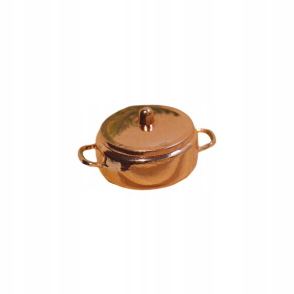 Mini pentola per zuppa in metallo rosa casa delle bambole 1/6 1/12 accessori da cucina