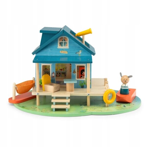 Moulin Roty Holzhaus am See La Grande Famille mit Zubehör für Kinder ab 3 Jahren