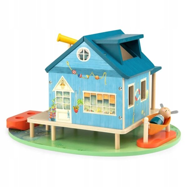 Moulin Roty Holzhaus am See La Grande Famille mit Zubehör für Kinder ab 3 Jahren