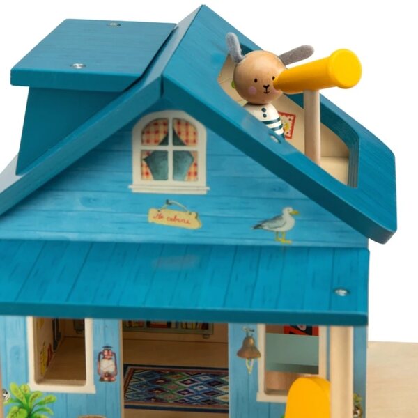 Moulin Roty Holzhaus am See La Grande Famille mit Zubehör für Kinder ab 3 Jahren