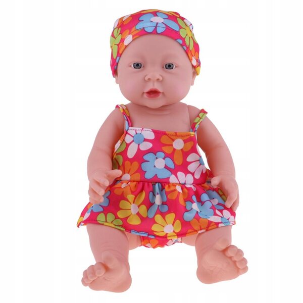 41 cm große Mädchenmodellpuppe aus Vinyl mit geblümtem Bikini und Hut