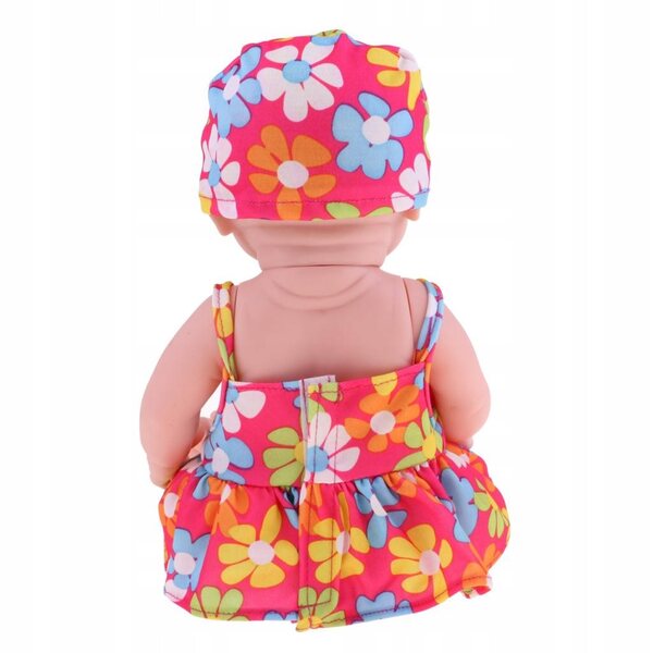 41 cm große Mädchenmodellpuppe aus Vinyl mit geblümtem Bikini und Hut