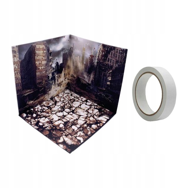 1/12 Diorama-Szenen-Organizer für Modelle und Figuren – Ruine Mini-Hintergrund