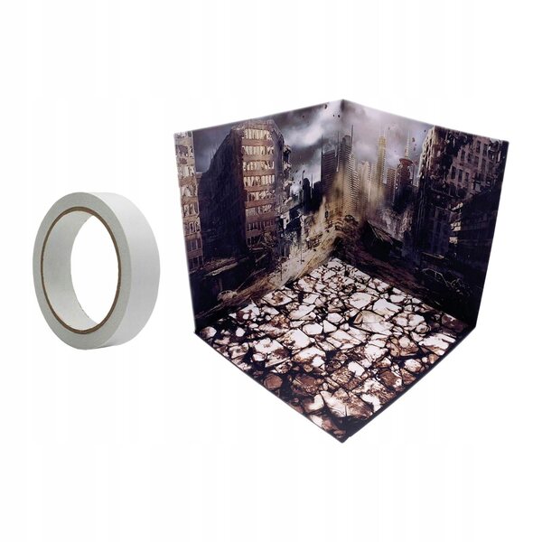1/12 Diorama-Szenen-Organizer für Modelle und Figuren – Ruine Mini-Hintergrund