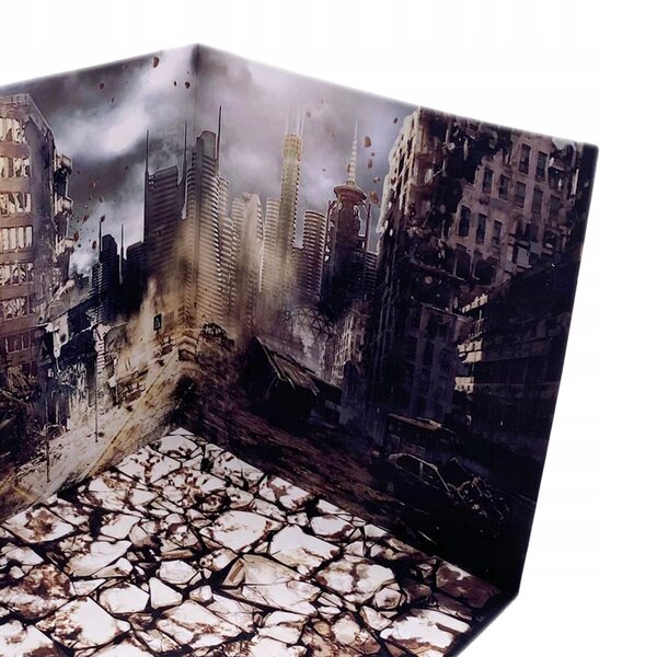 1/12 Diorama-Szenen-Organizer für Modelle und Figuren – Ruine Mini-Hintergrund