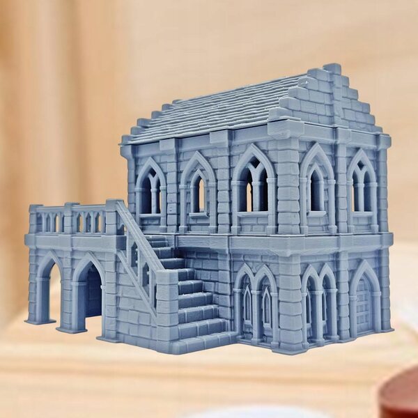 Edificio medievale miniatura per giochi da tavolo in ABS 14,9x11x11,7 cm