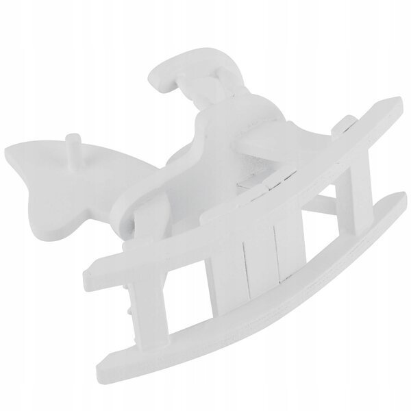 Cavallo a dondolo in legno e mini sedia per una casa delle bambole in scala 1:12