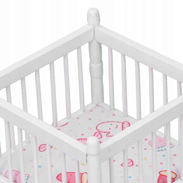 Holzmöbel-Set für Puppenhaus 1:12 Kinderzimmer weiß