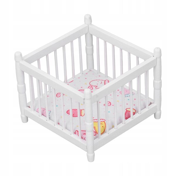 Holzmöbel-Set für Puppenhaus 1:12 Kinderzimmer weiß