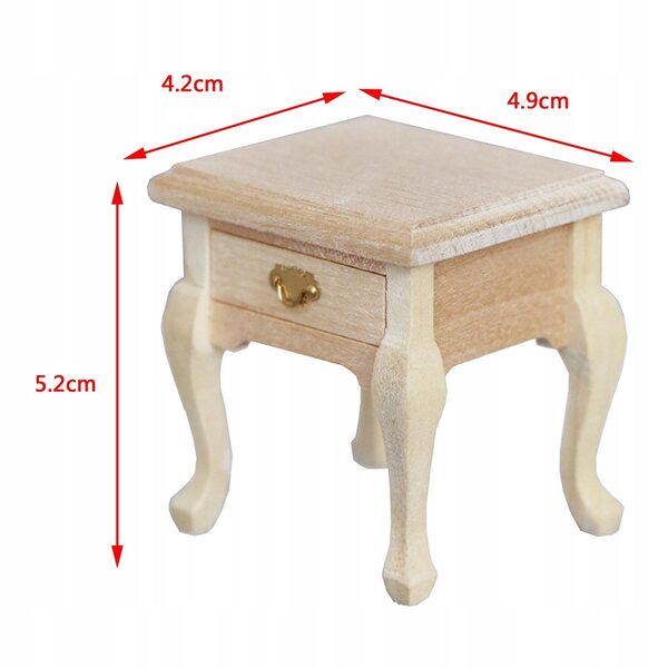 1/12 Miniatur-Nachtstolik aus Holz für Puppenhaus, elegantes Accessoire