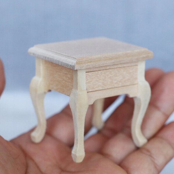 1/12 Miniatur-Nachtstolik aus Holz für Puppenhaus, elegantes Accessoire