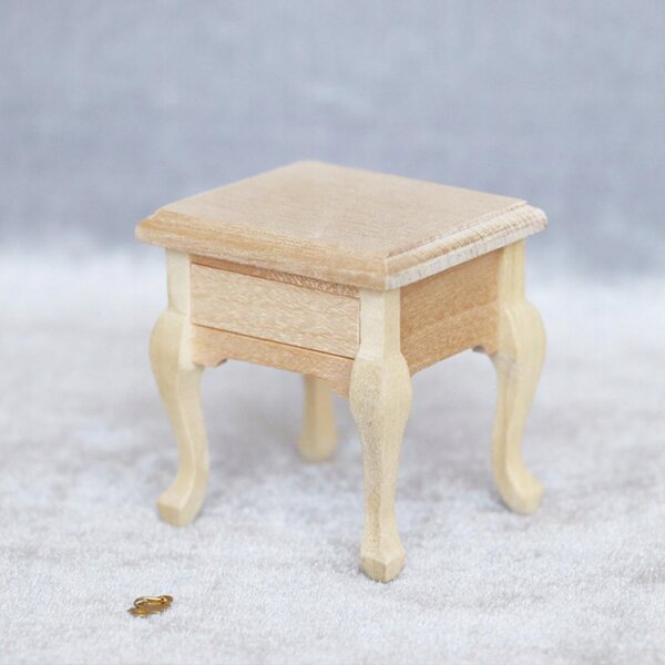1/12 Miniatur-Nachtstolik aus Holz für Puppenhaus, elegantes Accessoire