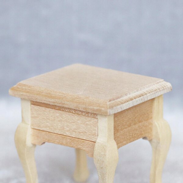 1/12 Miniatur-Nachtstolik aus Holz für Puppenhaus, elegantes Accessoire
