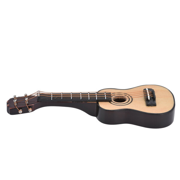 Mini chitarra in legno scala 1:12 per casa delle bambole, modello artigianale dettagliato