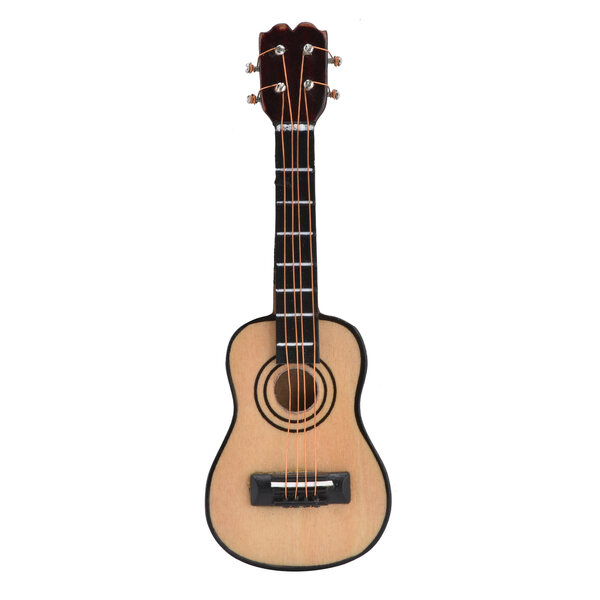 Mini chitarra in legno scala 1:12 per casa delle bambole, modello artigianale dettagliato