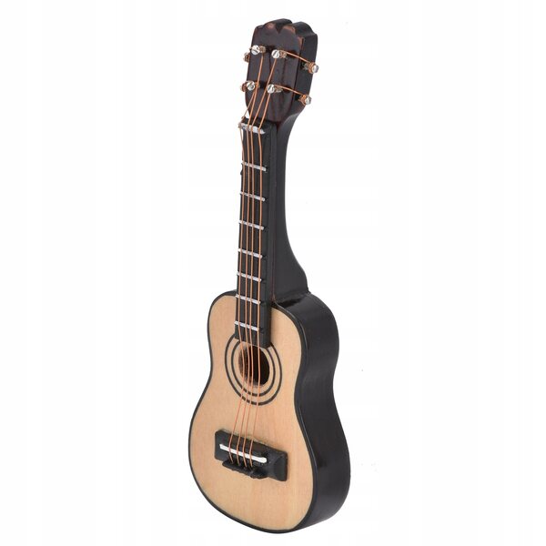 Mini chitarra in legno scala 1:12 per casa delle bambole, modello artigianale dettagliato
