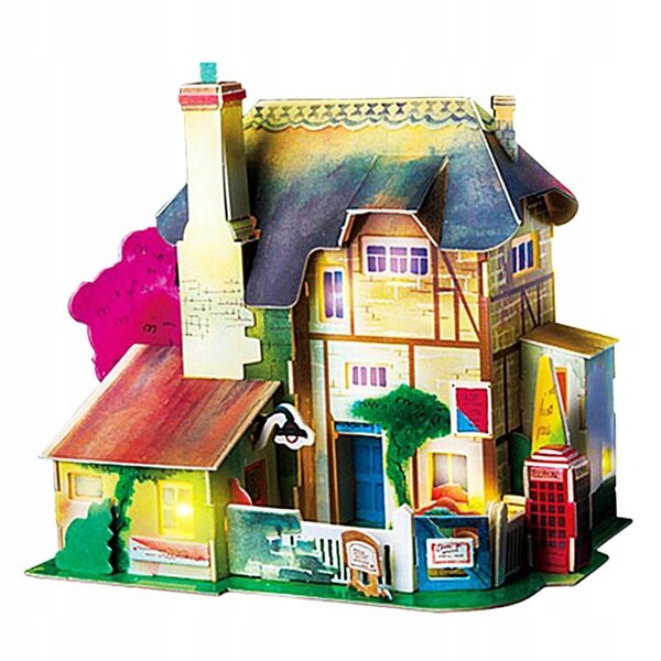 Cottage per Bambole Miniatura 1:24 Kit Fai-da-Te in Legno con Arredi Miniatura