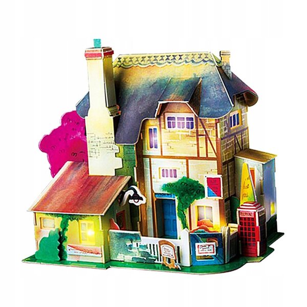 Cottage per Bambole Miniatura 1:24 Kit Fai-da-Te in Legno con Arredi Miniatura