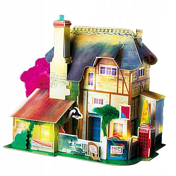 Cottage per Bambole Miniatura 1:24 Kit Fai-da-Te in Legno con Arredi Miniatura