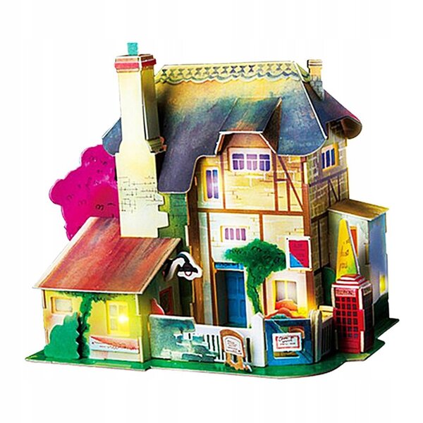 Cottage per Bambole Miniatura 1:24 Kit Fai-da-Te in Legno con Arredi Miniatura