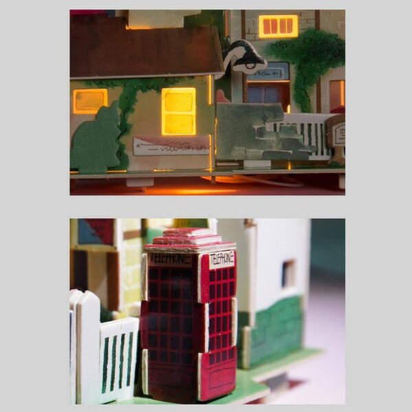 Cottage per Bambole Miniatura 1:24 Kit Fai-da-Te in Legno con Arredi Miniatura