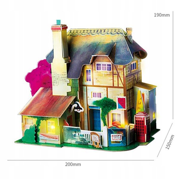 Cottage per Bambole Miniatura 1:24 Kit Fai-da-Te in Legno con Arredi Miniatura