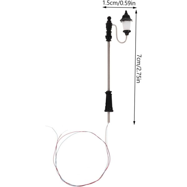 Dekorative Miniatur-Laternenpfähle aus ABS für Mini-Häuser, 3 Modelle mit warmem Licht