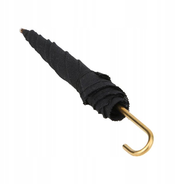 Lot de 2 mini parasols en tissu noir pour maison de poupée à l'échelle 1/12