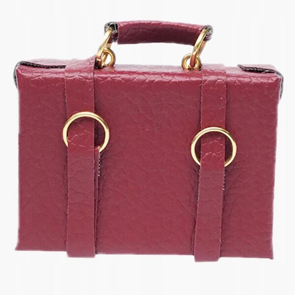 Mini borsa in pelle rossa per casa delle bambole in scala 1:12, accessorio decorativo