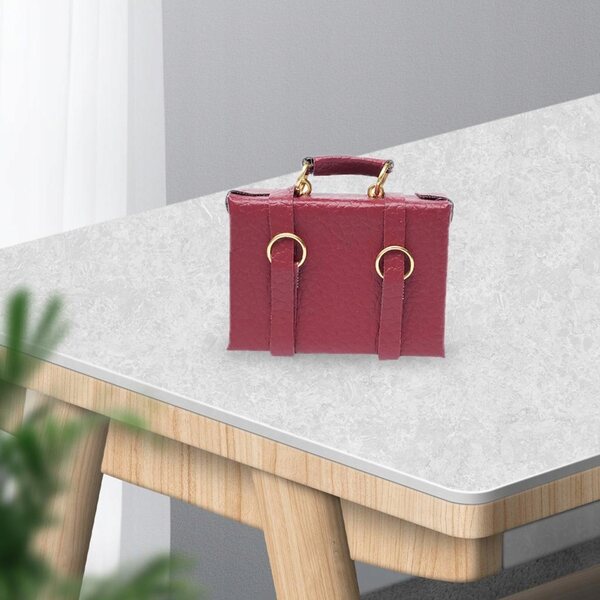 Mini borsa in pelle rossa per casa delle bambole in scala 1:12, accessorio decorativo
