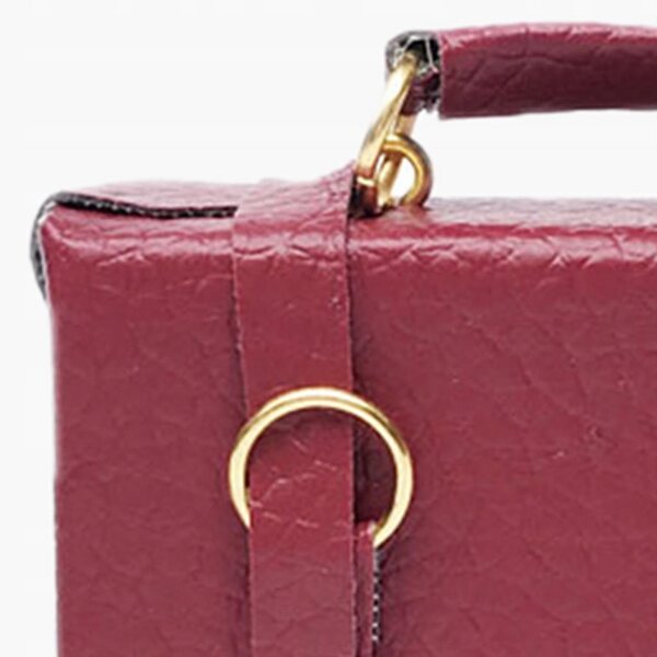 Mini borsa in pelle rossa per casa delle bambole in scala 1:12, accessorio decorativo