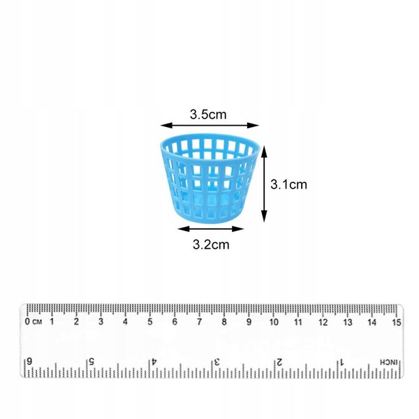 Mini cestino per biancheria sporca 1:12 per casette delle bambole, modello blu
