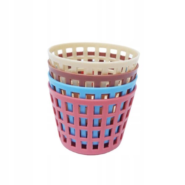 Mini cestino per biancheria sporca 1:12 per casette delle bambole, modello blu