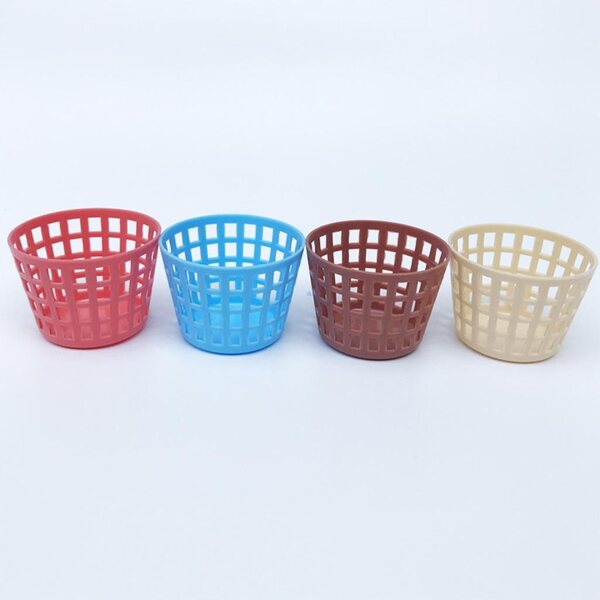 Mini cestino per biancheria sporca 1:12 per casette delle bambole, modello blu
