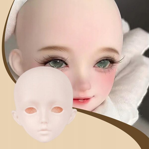 1/3 BJD Male Doll Head Accessory Practice Makeup 3D Face Ups Biała skóra