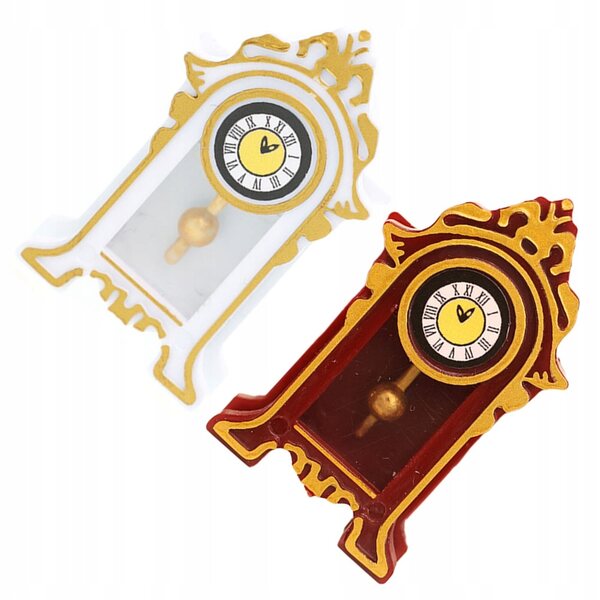 Комплект от 2 мини винтидж настолни часовника от смола за къщи за кукли