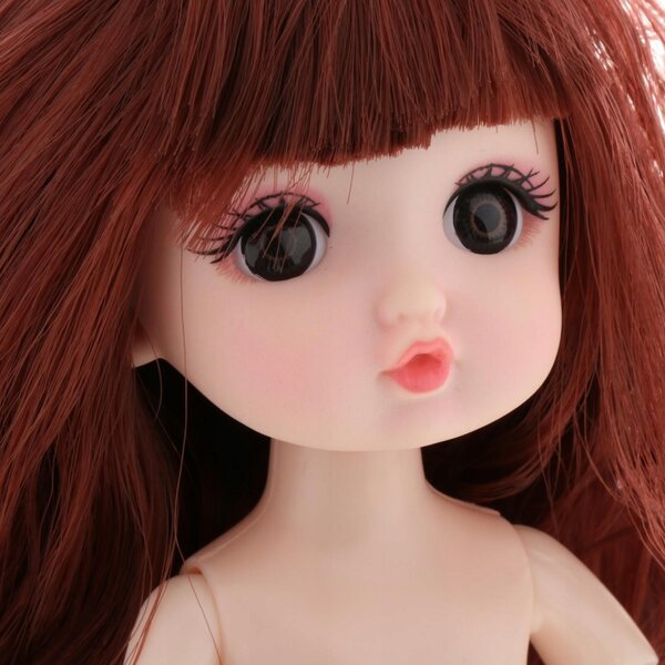 16 cm große Minipuppe mit 3D-Augen und langen Haaren – modisches Spielzeug für Mädchen