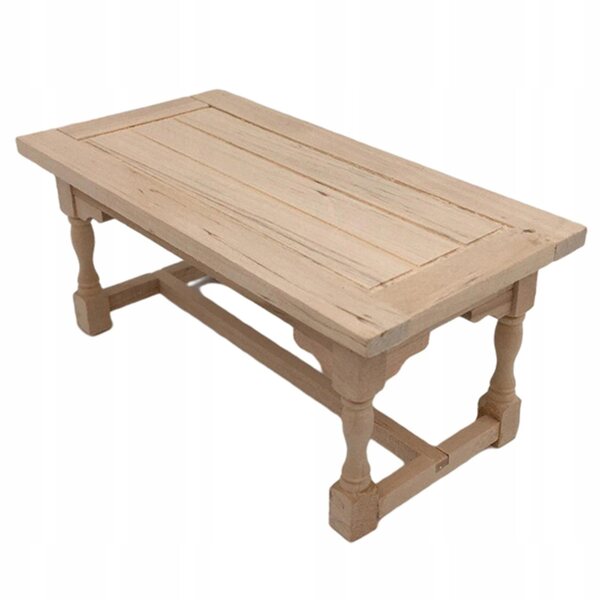 Miniatura Scrivania in Legno non Verniciata per Casa delle Bambole 1:12