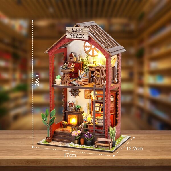 CUTEFUN set DIY Miniature Casa delle Bambole in Legno con Mobili Colorati