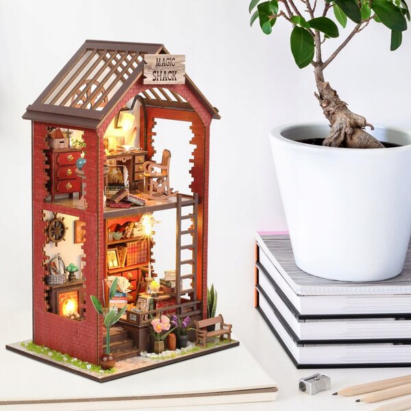 CUTEFUN set DIY Miniature Casa delle Bambole in Legno con Mobili Colorati